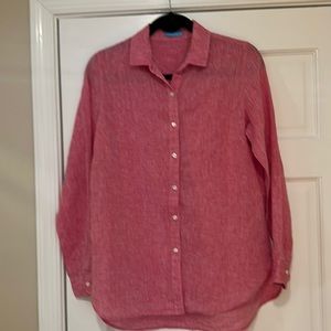 J. McLaughlin Britt Linen shirt, red
